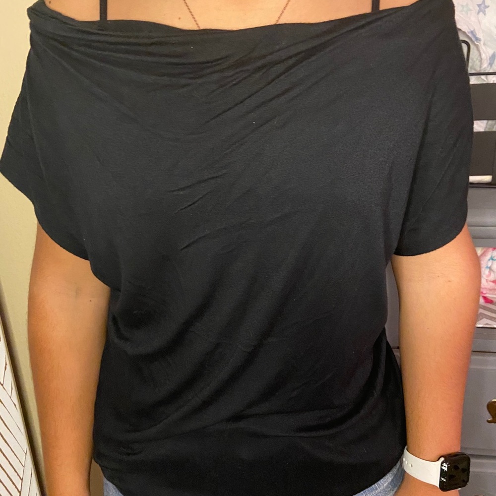 Off the shoulder or cowl neck shirt
